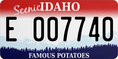 ID license plate E007740