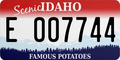 ID license plate E007744