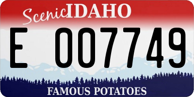 ID license plate E007749