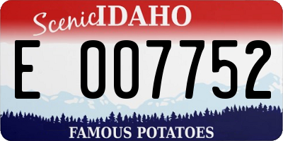 ID license plate E007752