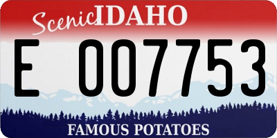 ID license plate E007753