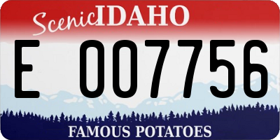 ID license plate E007756