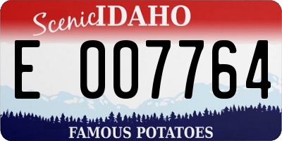 ID license plate E007764