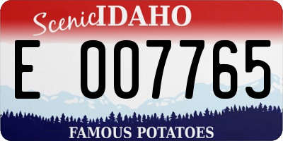 ID license plate E007765