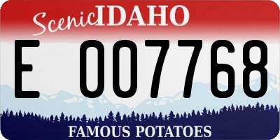 ID license plate E007768