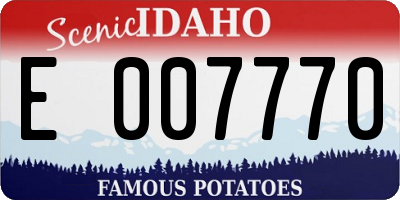 ID license plate E007770