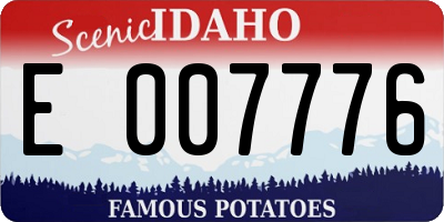 ID license plate E007776