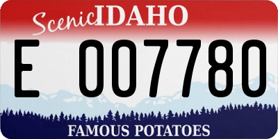 ID license plate E007780
