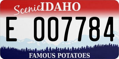 ID license plate E007784