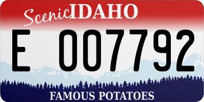 ID license plate E007792