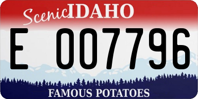 ID license plate E007796
