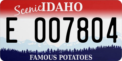 ID license plate E007804