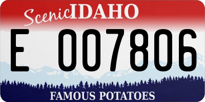 ID license plate E007806