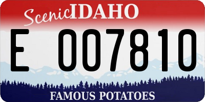 ID license plate E007810