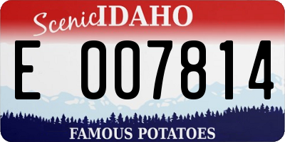 ID license plate E007814