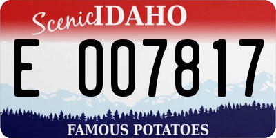 ID license plate E007817