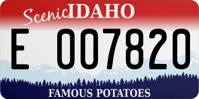 ID license plate E007820