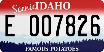 ID license plate E007826