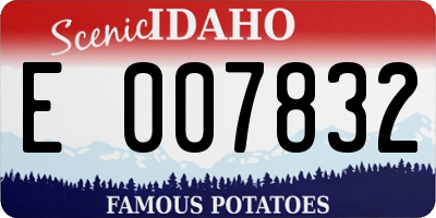 ID license plate E007832