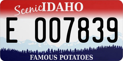 ID license plate E007839