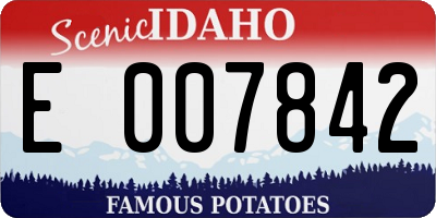 ID license plate E007842