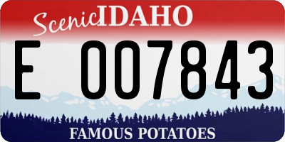 ID license plate E007843