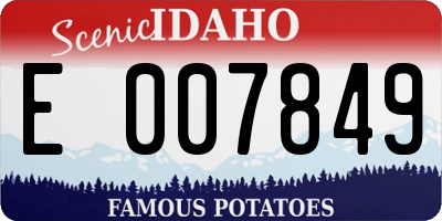 ID license plate E007849