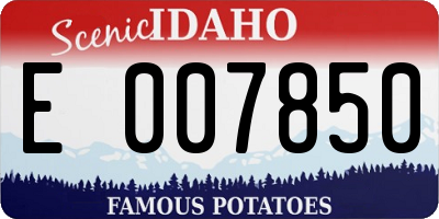 ID license plate E007850