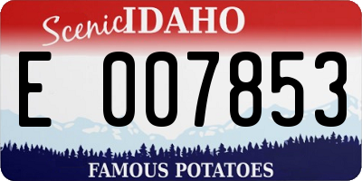 ID license plate E007853