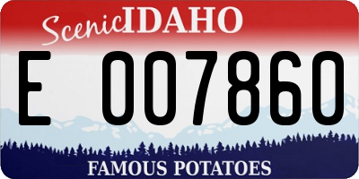 ID license plate E007860