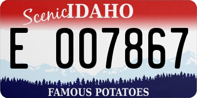 ID license plate E007867