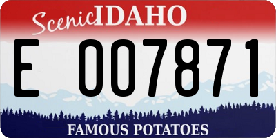 ID license plate E007871