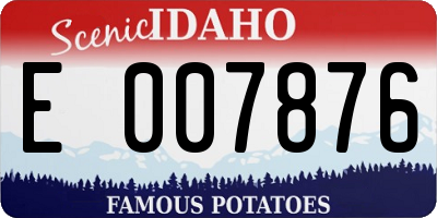 ID license plate E007876