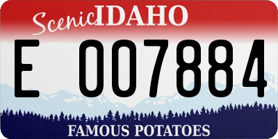 ID license plate E007884