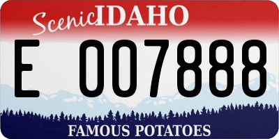 ID license plate E007888