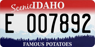 ID license plate E007892