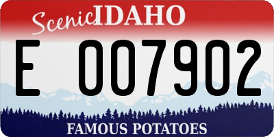 ID license plate E007902