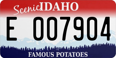 ID license plate E007904