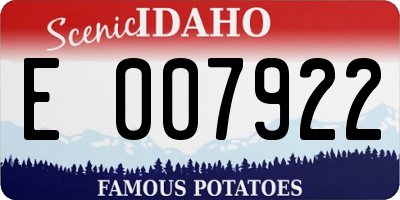 ID license plate E007922