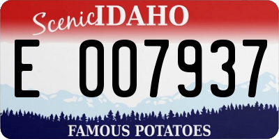 ID license plate E007937