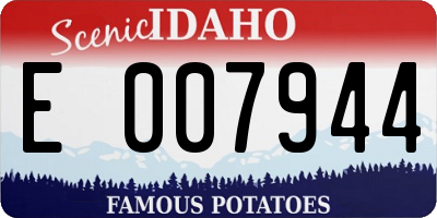ID license plate E007944