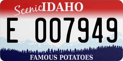 ID license plate E007949