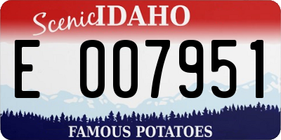 ID license plate E007951
