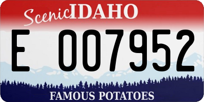 ID license plate E007952