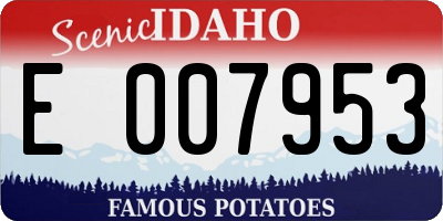 ID license plate E007953