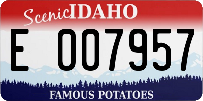 ID license plate E007957