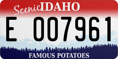 ID license plate E007961