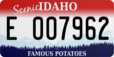 ID license plate E007962