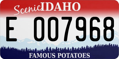 ID license plate E007968