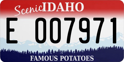 ID license plate E007971